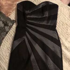 XXS Le Chateau black and grey strapless dress